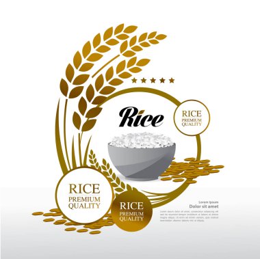 Premium Rice büyük kaliteli tasarım konsept vektör.