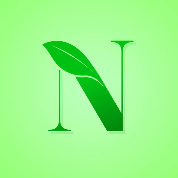 Green Ecology Letter Nature Logo Vector Illustration — Stock Vector