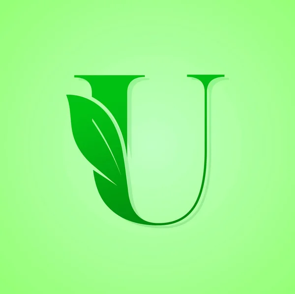 Green Ecology Letter Nature Logo Vector Illustration — 스톡 벡터