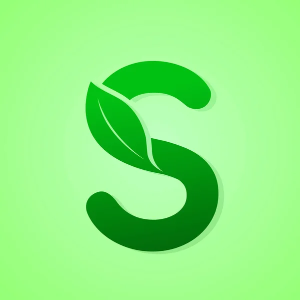 Verde Ecología Carta Para Naturaleza Logotipo Vector Ilustración — Vector de stock