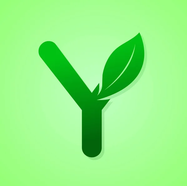 Green Ecology Letter Nature Logo Vector Illustration — 스톡 벡터