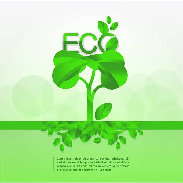 Red Wereld Samen Groene Ecologie Vector Illustratie — Stockvector