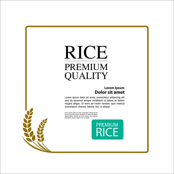 Premium Rice Great Quality Design Concept Vector — Stock Vector