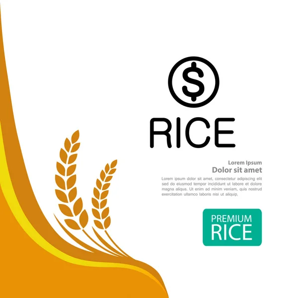 Premium Rice Great Quality Design Concept Vector — Stock Vector