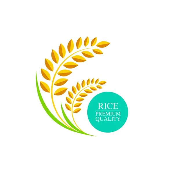 Premium Rice Great Quality Design Concept Vector — Stock Vector