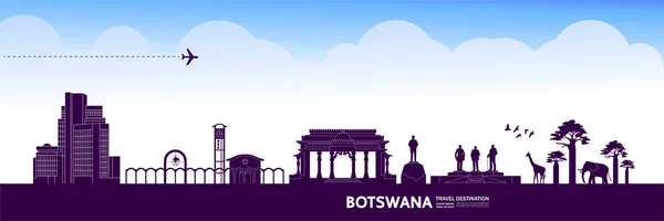 Botswana Viaje Destino Gran Vector Ilustración — Vector de stock