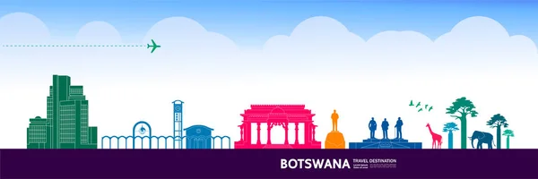 Botswana Viaje Destino Gran Vector Ilustración — Vector de stock
