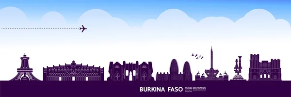 Burkina Faso Destination Voyage Illustration Grand Vecteur — Image vectorielle