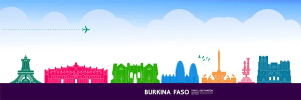 Burkina Faso Utazási Cél Nagy Vektor Illusztráció — Stock Vector