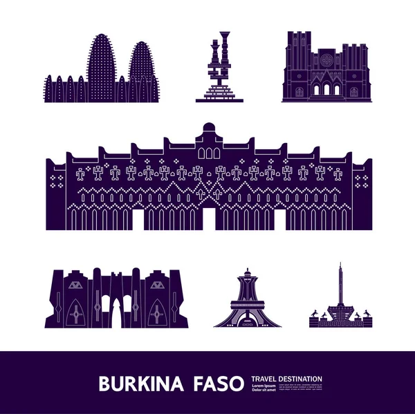 Burkina Faso Viaje Destino Gran Vector Ilustración — Vector de stock