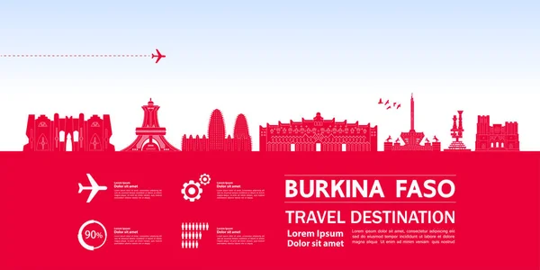 Burkina Faso Destinazione Viaggio Grand Vector Illustration — Vettoriale Stock