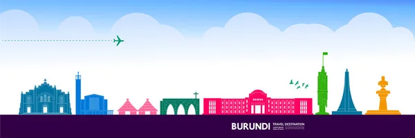 Burundi Destination Voyage Illustration Grand Vecteur — Image vectorielle
