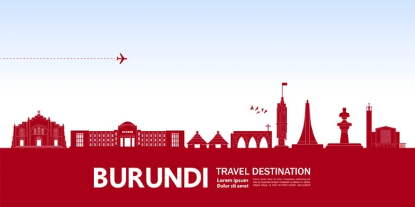 Burundi Destinație Călătorie Mare Vector Ilustrație — Vector de stoc