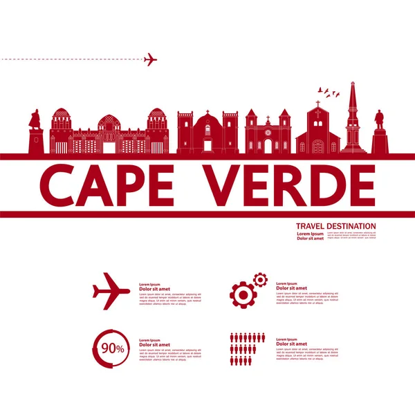 Cabo Verde Viaje Destino Gran Vector Ilustración — Vector de stock