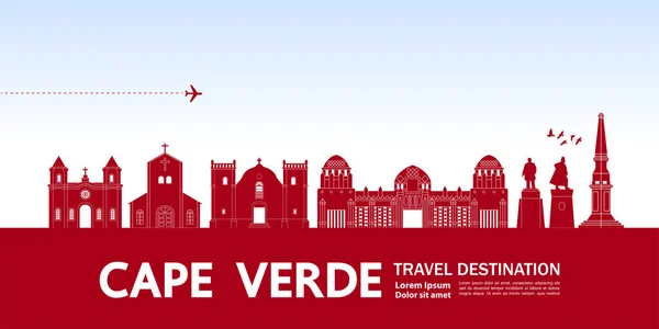 Cabo Verde Viaje Destino Gran Vector Ilustración — Vector de stock