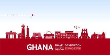 Gana seyahat hedefi büyük vektör çizimi. 