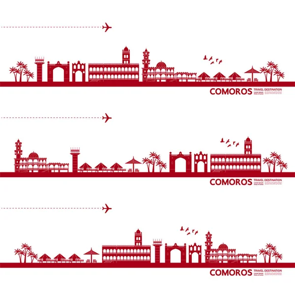 Illustration Grand Vecteur Destination Des Comores — Image vectorielle