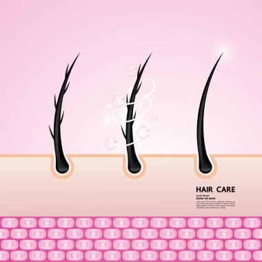 Hair problem and hair protect and care technology concept vector illustration.