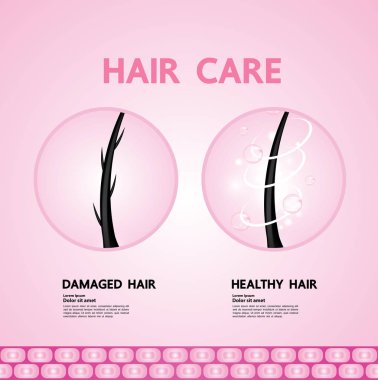 Hair problem and hair protect and care technology concept vector illustration.