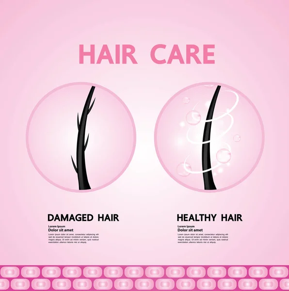 Problema de cabelo e cabelo proteger e cuidado tecnologia conceito vetor ilustração . — Vetor de Stock