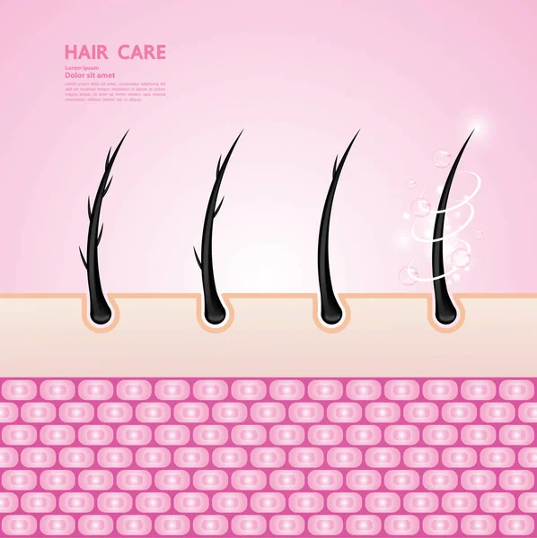 Hair problem and hair protect and care technology concept vector illustration.