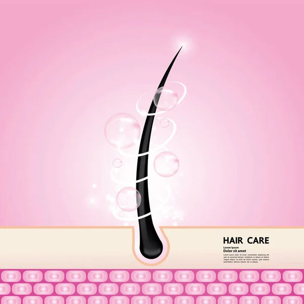 Haarprobleem en haarbescherming en zorg technologie concept vector illustratie. — Stockvector