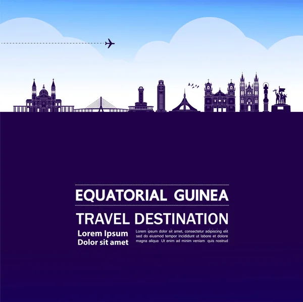 Guinea Ecuatorial Viaje Destino Gran Vector Ilustración — Vector de stock