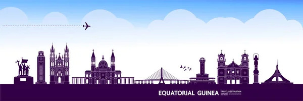 Guinea Ecuatorial Viaje Destino Gran Vector Ilustración — Vector de stock