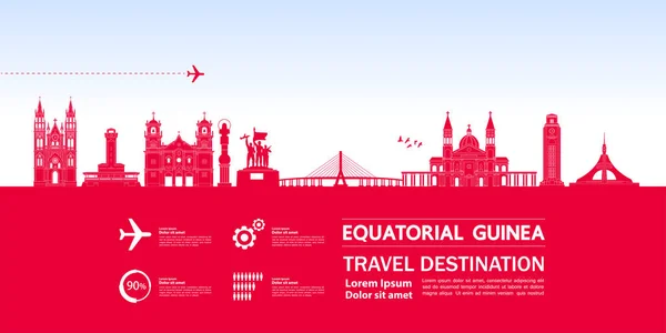 Guinée Équatoriale Destination Voyage Illustration Grand Vecteur — Image vectorielle