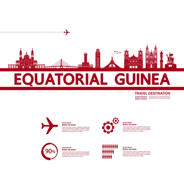 Guinea Ecuatorial Viaje Destino Gran Vector Ilustración — Vector de stock