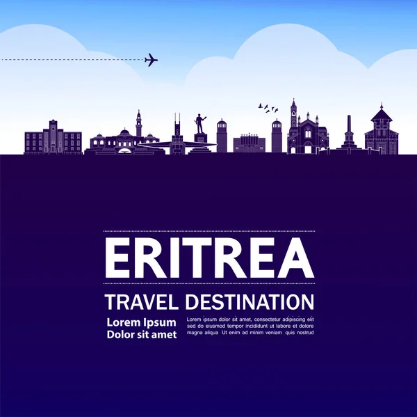 Eritrea Viaje Destino Gran Vector Ilustración — Vector de stock