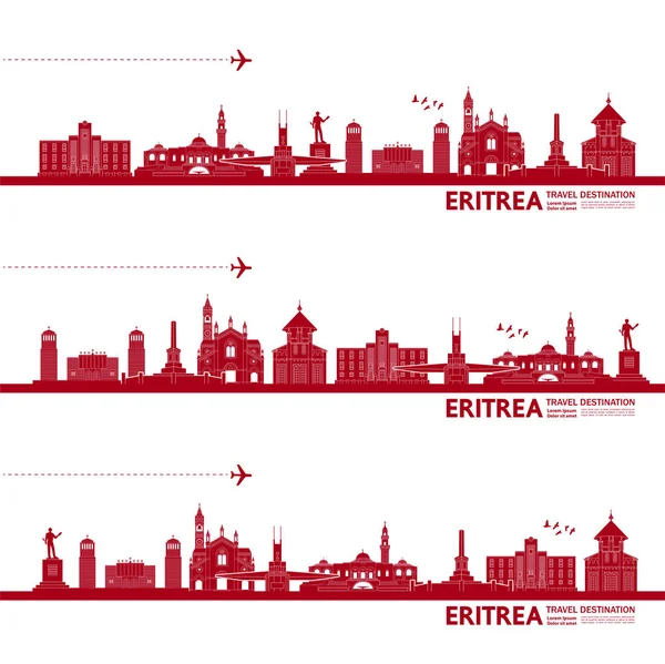 Eritrea Viaje Destino Gran Vector Ilustración — Vector de stock
