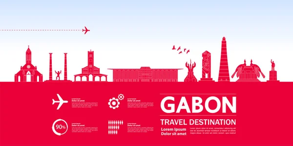 Γκαμπόν Ταξιδιωτικός Προορισμός Grand Διανυσματική Απεικόνιση — Διανυσματικό Αρχείο