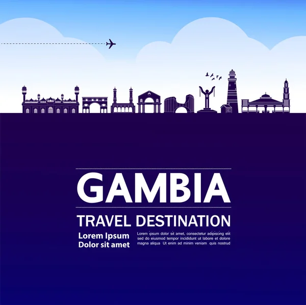 Gambia Matkakohde Grand Vektori Kuva — vektorikuva