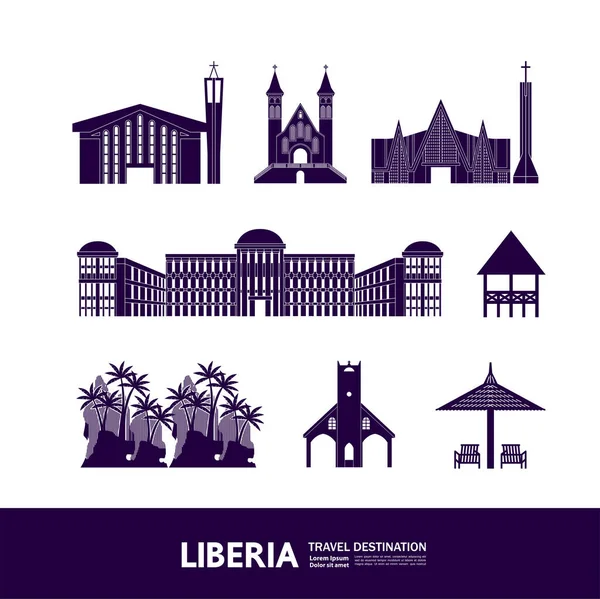 Liberia Reiseziel Große Vektorillustration — Stockvektor