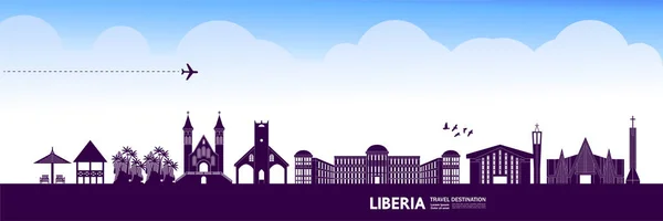 Liberia Viaje Destino Gran Vector Ilustración — Vector de stock