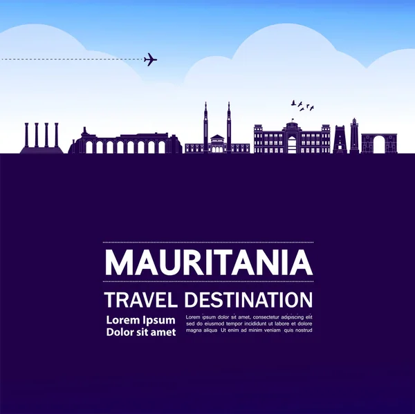 Mauritania Viaje Destino Gran Vector Ilustración — Vector de stock