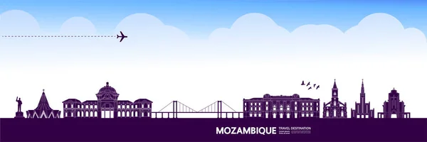 Moçambique Viagem Destino Grande Vetor Ilustração — Vetor de Stock