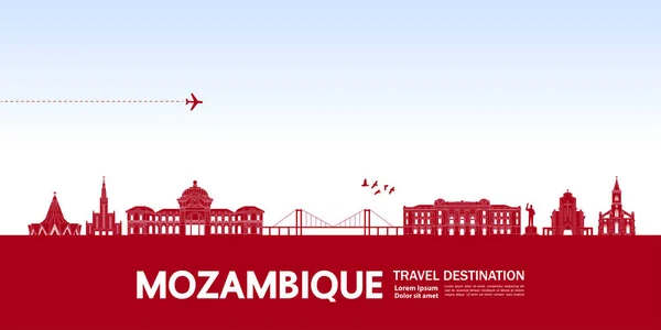 Μοζαμβίκη Ταξίδι Προορισμού Grand Διανυσματική Απεικόνιση — Διανυσματικό Αρχείο
