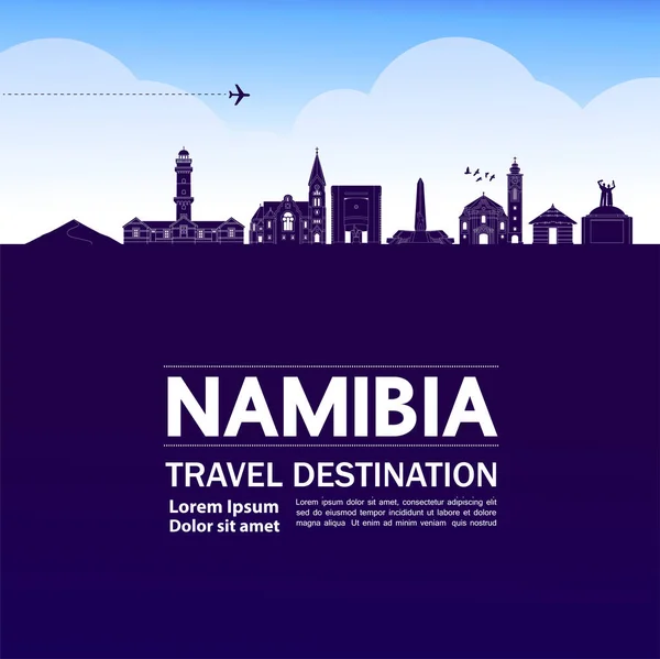 Namibia Viaje Destino Gran Vector Ilustración — Vector de stock