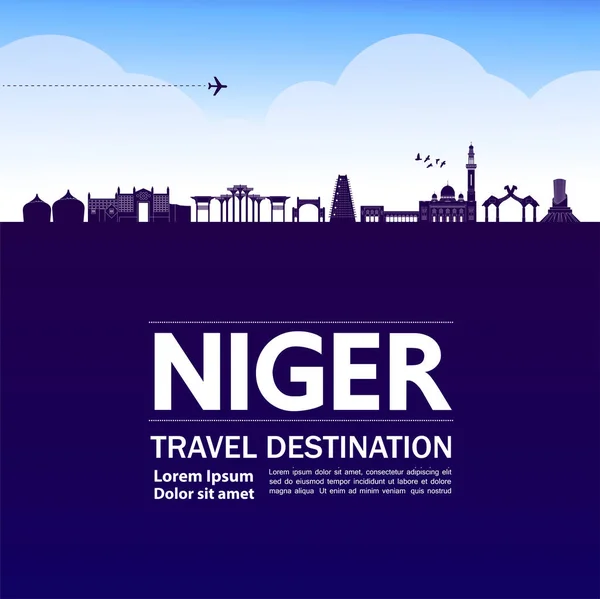 Niger Travel Destination Grand Vector Illustration — Stock Vector