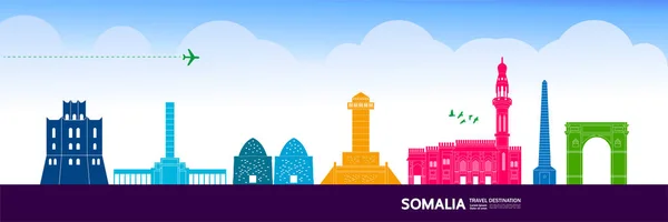 Σομαλία Ταξιδιωτικός Προορισμός Grand Διανυσματική Απεικόνιση — Διανυσματικό Αρχείο