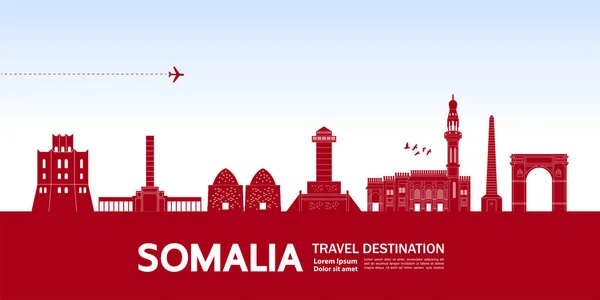 Somalia Viaje Destino Gran Vector Ilustración — Vector de stock