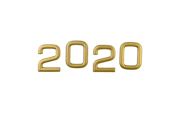 Gold 2020 numbers isolated on white background — Stock Photo, Image