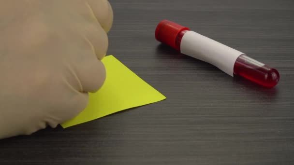 Medical Protective Mask Blood Test Tube Concept Coronavirus Quarantine New — Stock Video