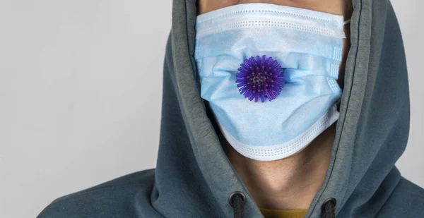Covid Maska Medyczna Ochrony Przed Grypą Innymi Chorobami Koronawirusowymi Operacyjna — Zdjęcie stockowe