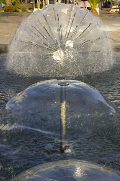 Hermosa Fuente Parque Día Verano —  Fotos de Stock