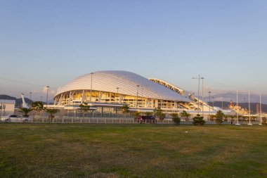 Russia, Sochi, October, 2019: Olympic village one of the main venues of the 2014 winter Olympics. football stadium Fisht. name comes from the eponymous mountain peak of the Main Caucasian ridge