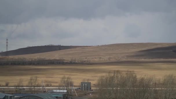 Čas Krátí Mraky Valí Nadýchaný Mrak Stín Slunce Pohybuje Přes — Stock video