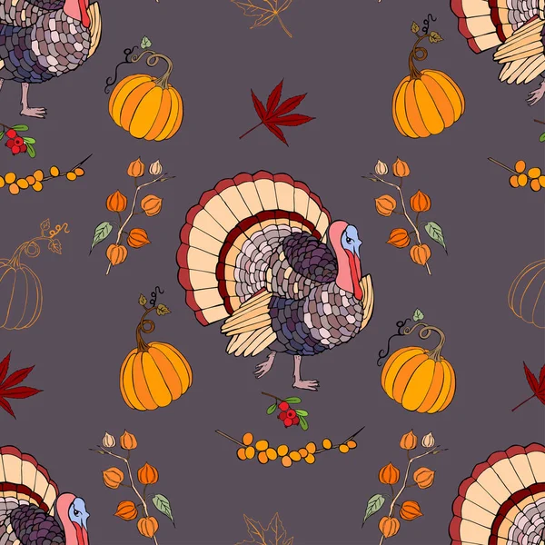 Modèle sans couture Thanksgiving — Image vectorielle